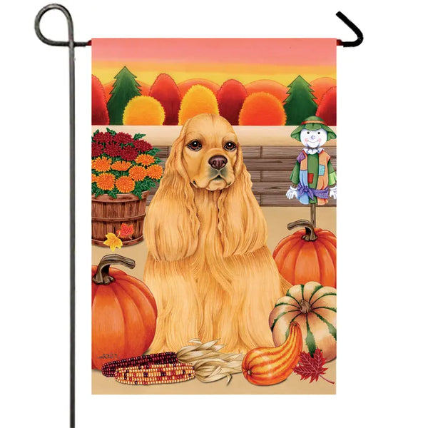Cocker Spaniel Buff - Best of Breed Autumn Harvest Garden Flag Best of Breed