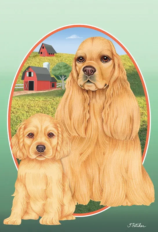 Cocker Spaniel Buff - Best of Breed On The Farm Garden Flag Best of Breed
