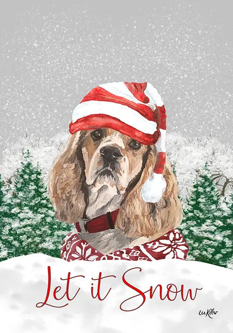 Cocker Spaniel Buff - Hippie Hound Studios Christmas  House and Garden Flags Best of Breed