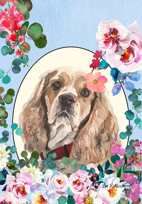Cocker Spaniel Buff - Hippie Hound Studios Spring  House and Garden Flags Best of Breed