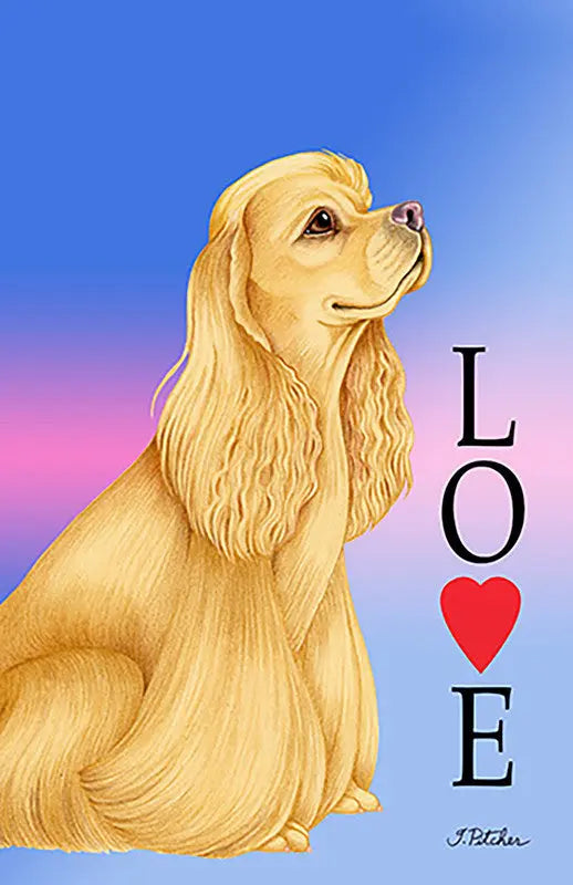 Cocker Spaniel Buff - Tomoyo Pitcher Love  Garden Flag Best of Breed