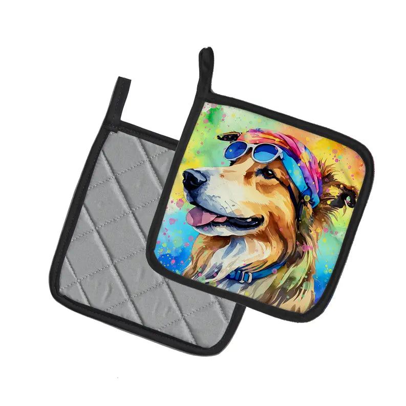 Cocker Spaniel Hippie Dawg Pair of Pot Holders Caroline's Treasures