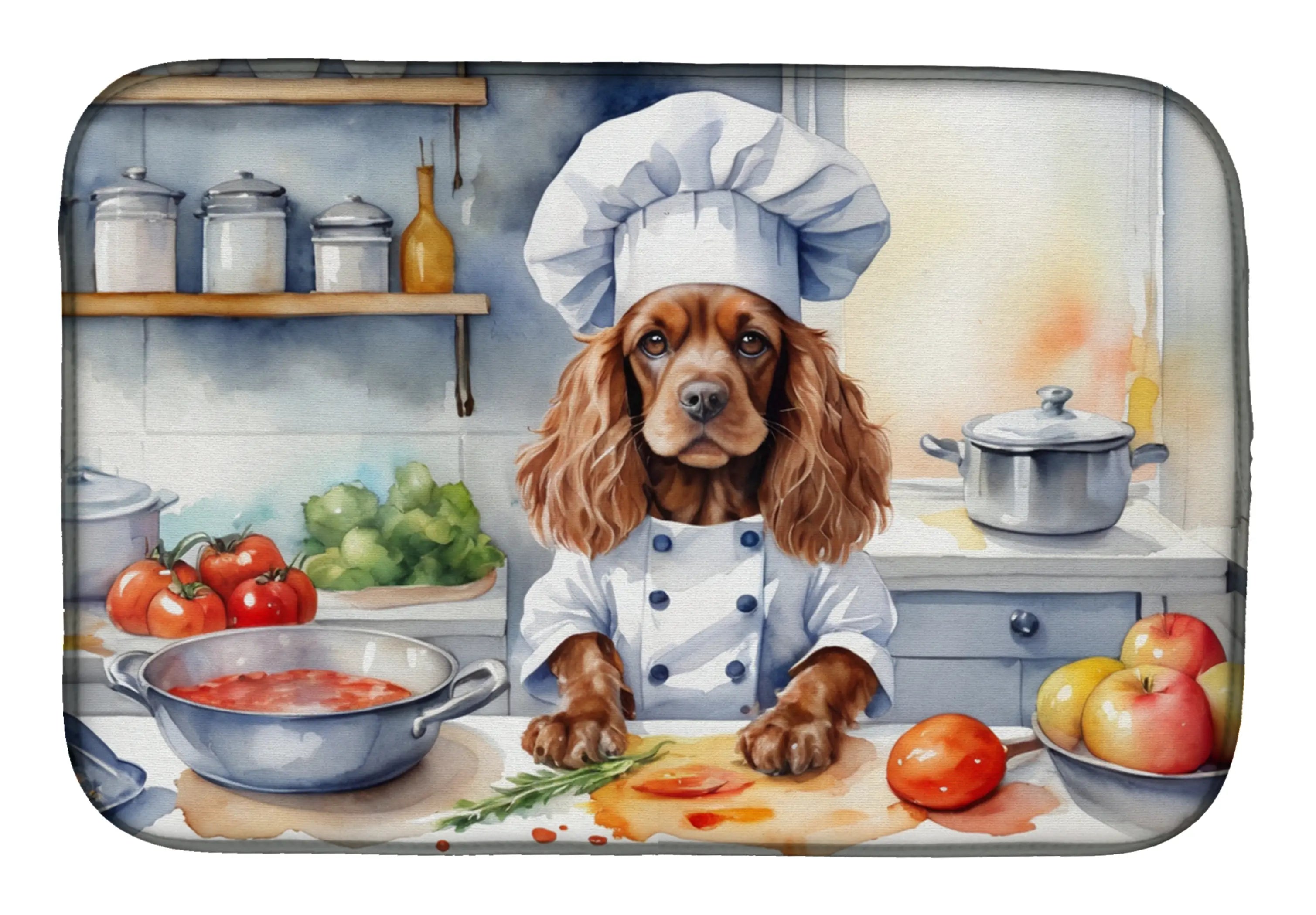 Cocker Spaniel The Chef Dish Drying Mat Caroline's Treasures