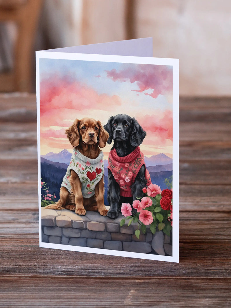 Cocker Spaniel Two Hearts Greeting Cards Pack of 8 Caroline's Treasures
