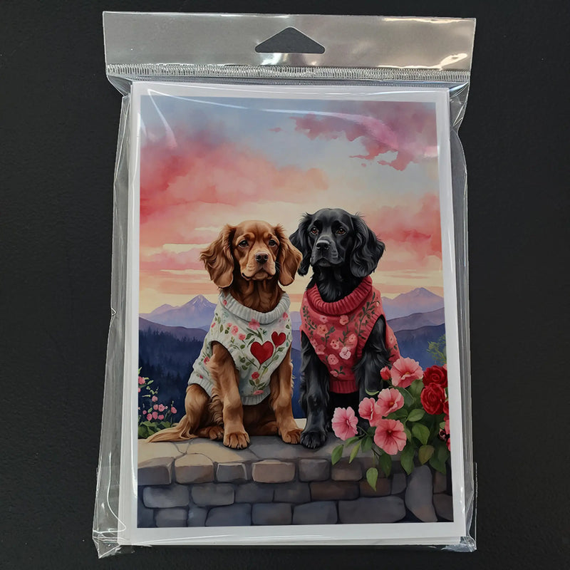 Cocker Spaniel Two Hearts Greeting Cards Pack of 8 Caroline's Treasures