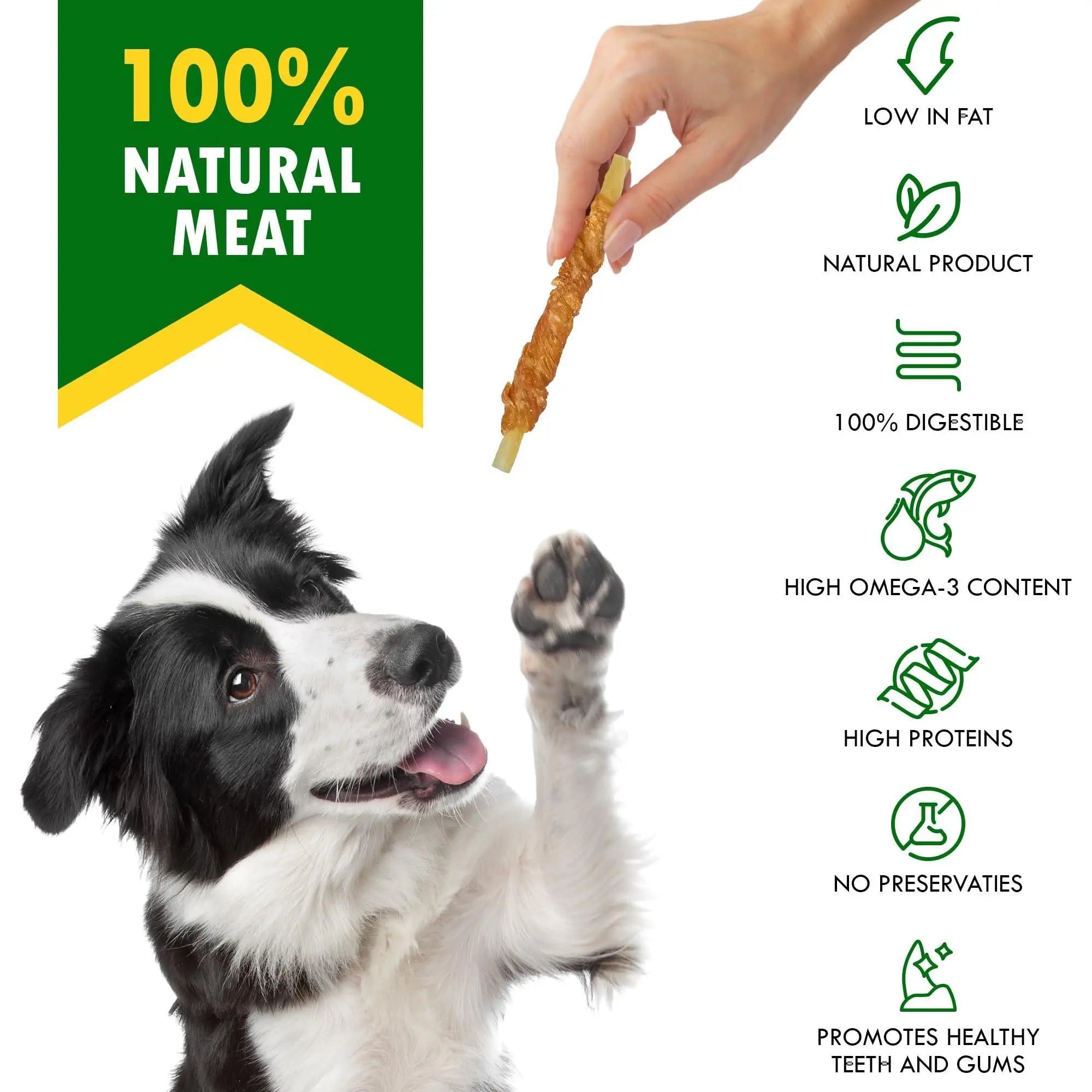 Cod Sticks Dog Treats Chicken Wrapped   All Natural Rawhide   Free & Grain Free Long Lasting Chews for Large & Small Dogs   Organic Dried Pet Snacks   Support Healthy Teeth & Skin Coat Beloved Pets