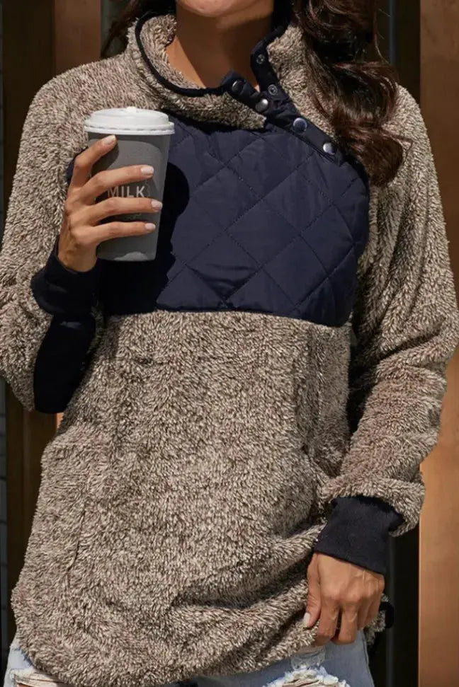 Coffee Break Fleece Sweater Stay Warm in Style