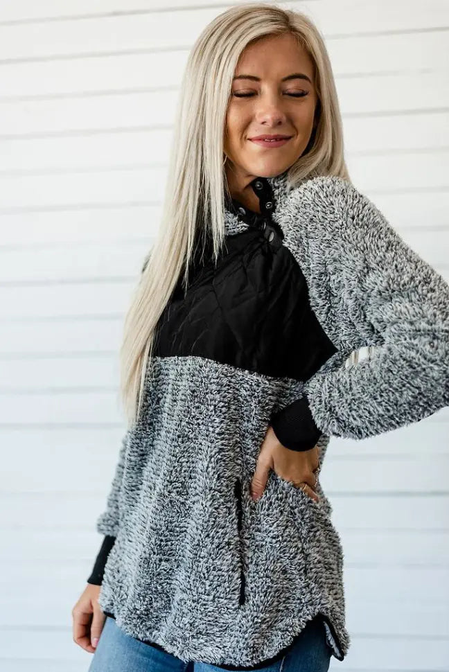 Coffee Break Fleece Sweater Stay Warm in Style