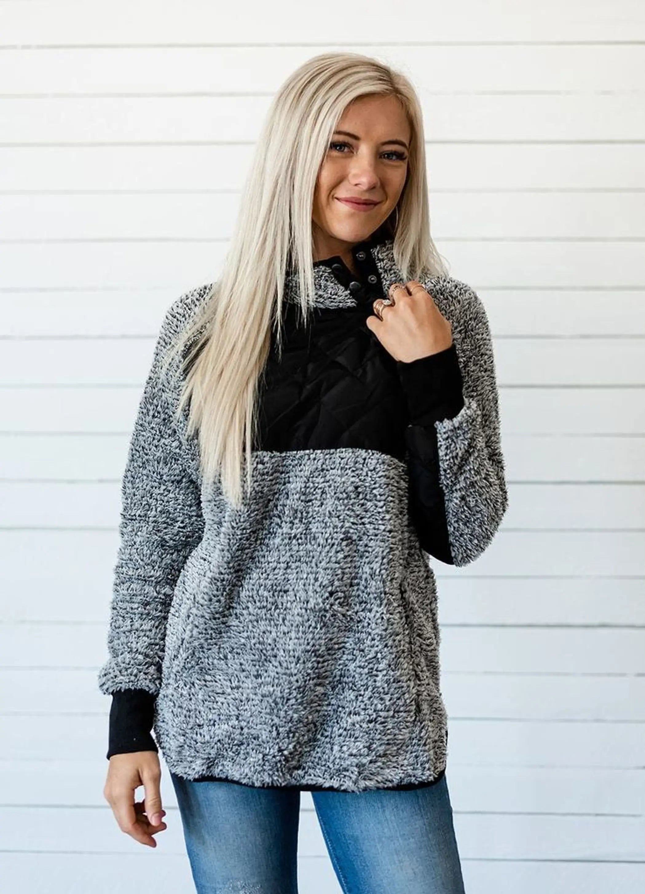 Coffee Break Fleece Sweater Stay Warm in Style