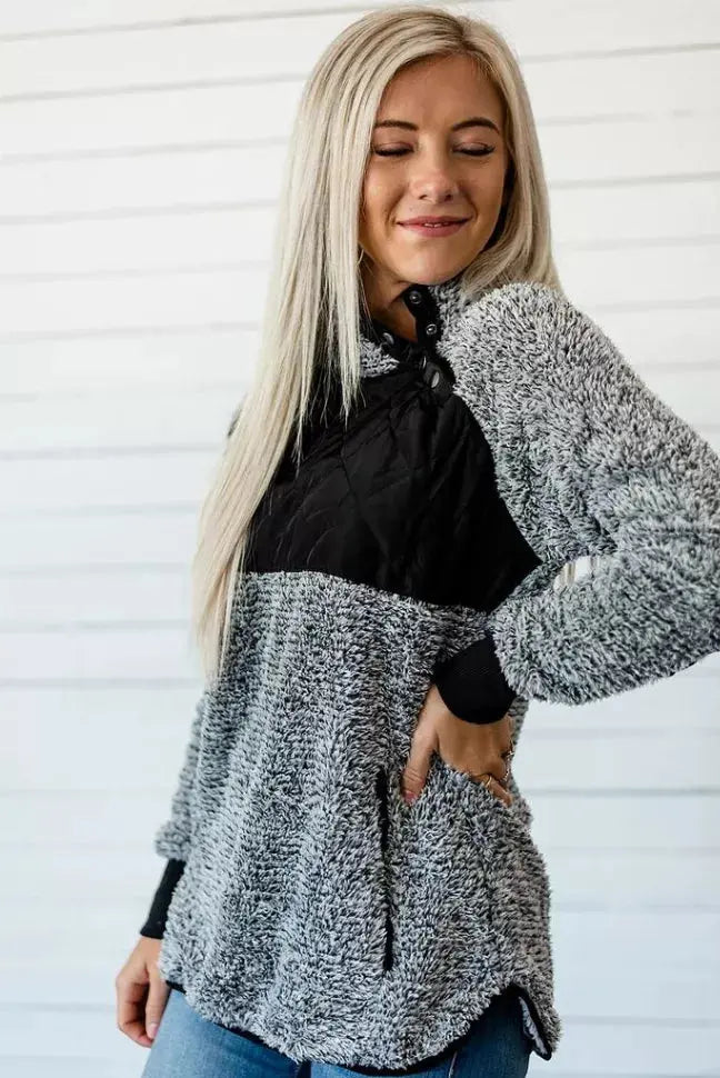 Coffee Break Fleece Sweater Stay Warm in Style