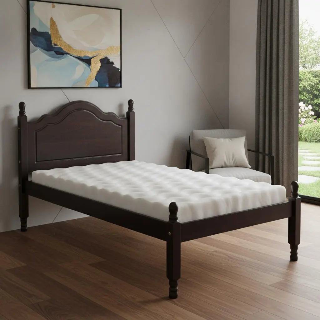 Coffee Solid Wood Twin Bed Frame Homeroots Bed & Bath