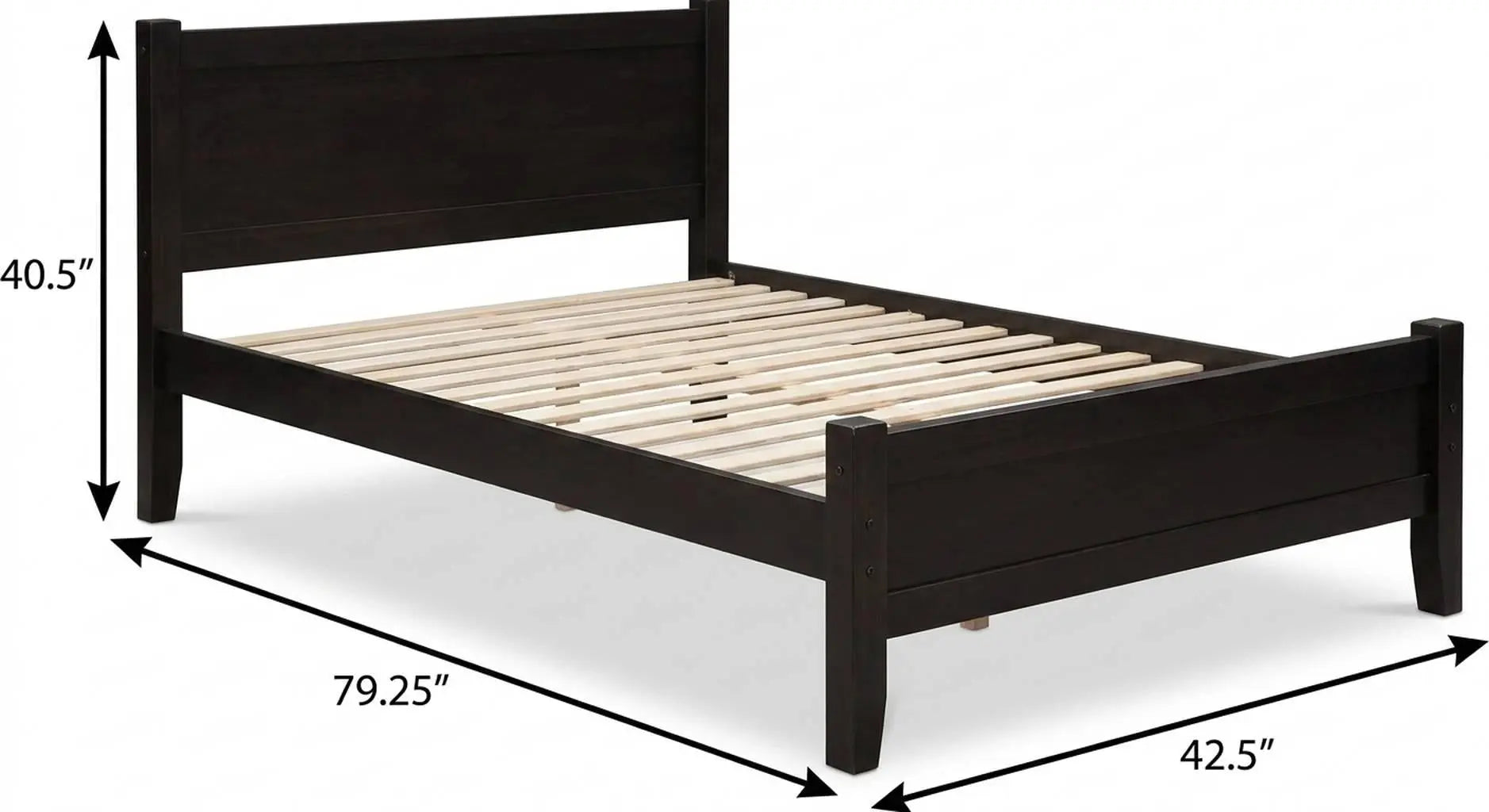 Coffee Solid Wood Twin Bed Frame Homeroots Bed & Bath