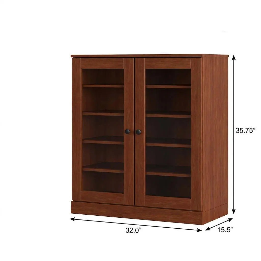 Coffee Twenty Pair Solid WoodShoe Storage Cabinet Homeroots Organization