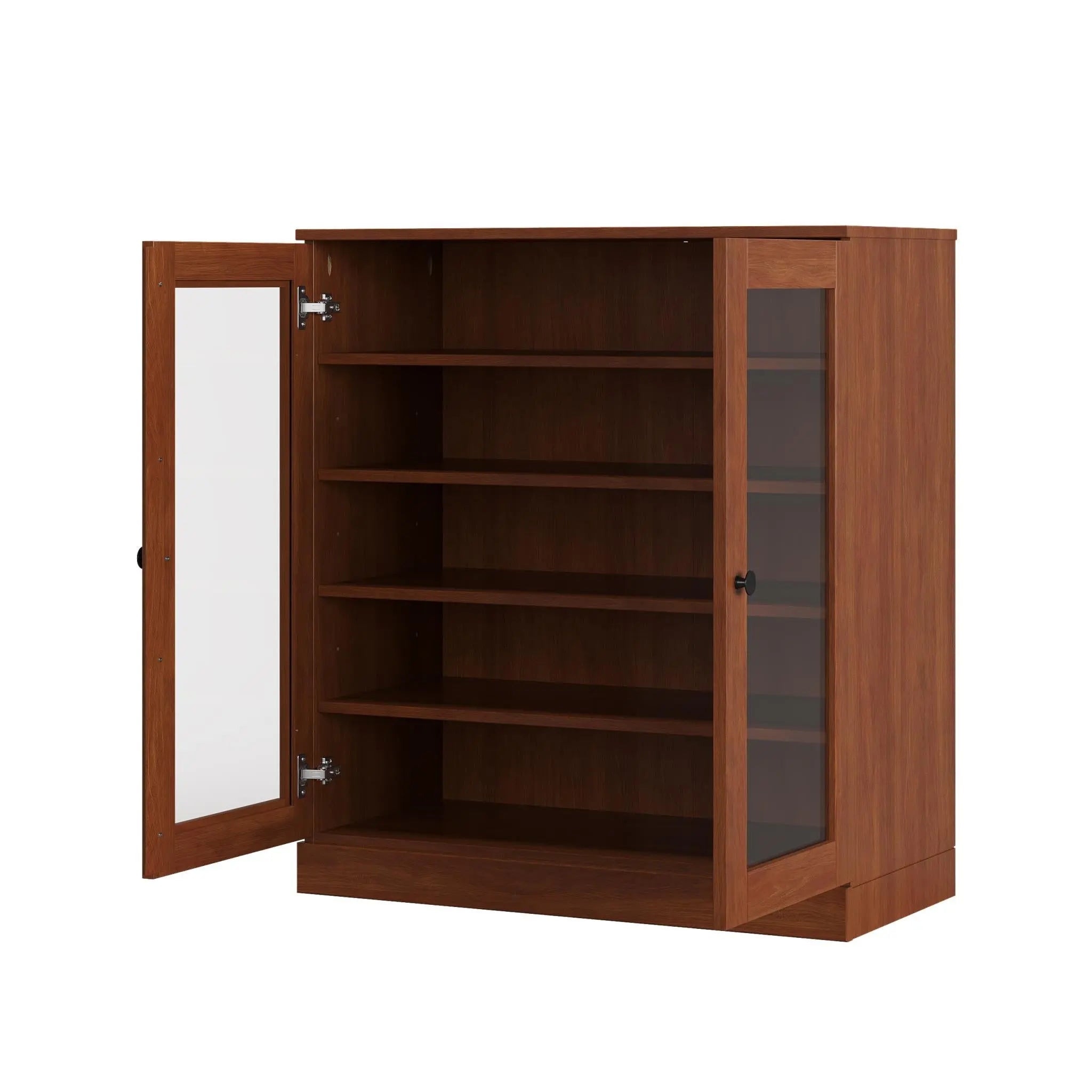Coffee Twenty Pair Solid WoodShoe Storage Cabinet Homeroots Organization