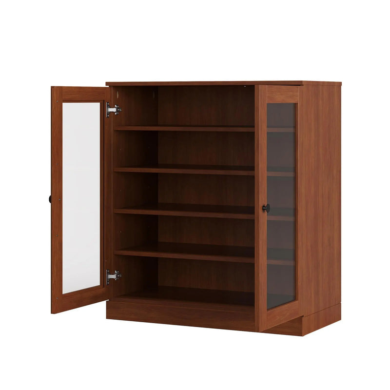Coffee Twenty Pair Solid WoodShoe Storage Cabinet Homeroots Organization