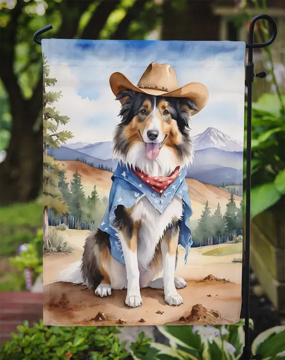 Collie Cowboy Welcome Garden Flag Caroline's Treasures
