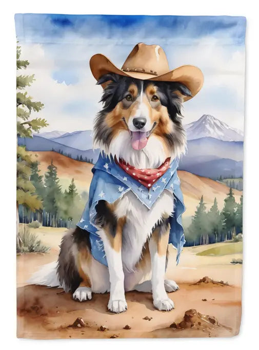 Collie Cowboy Welcome Garden Flag Caroline's Treasures