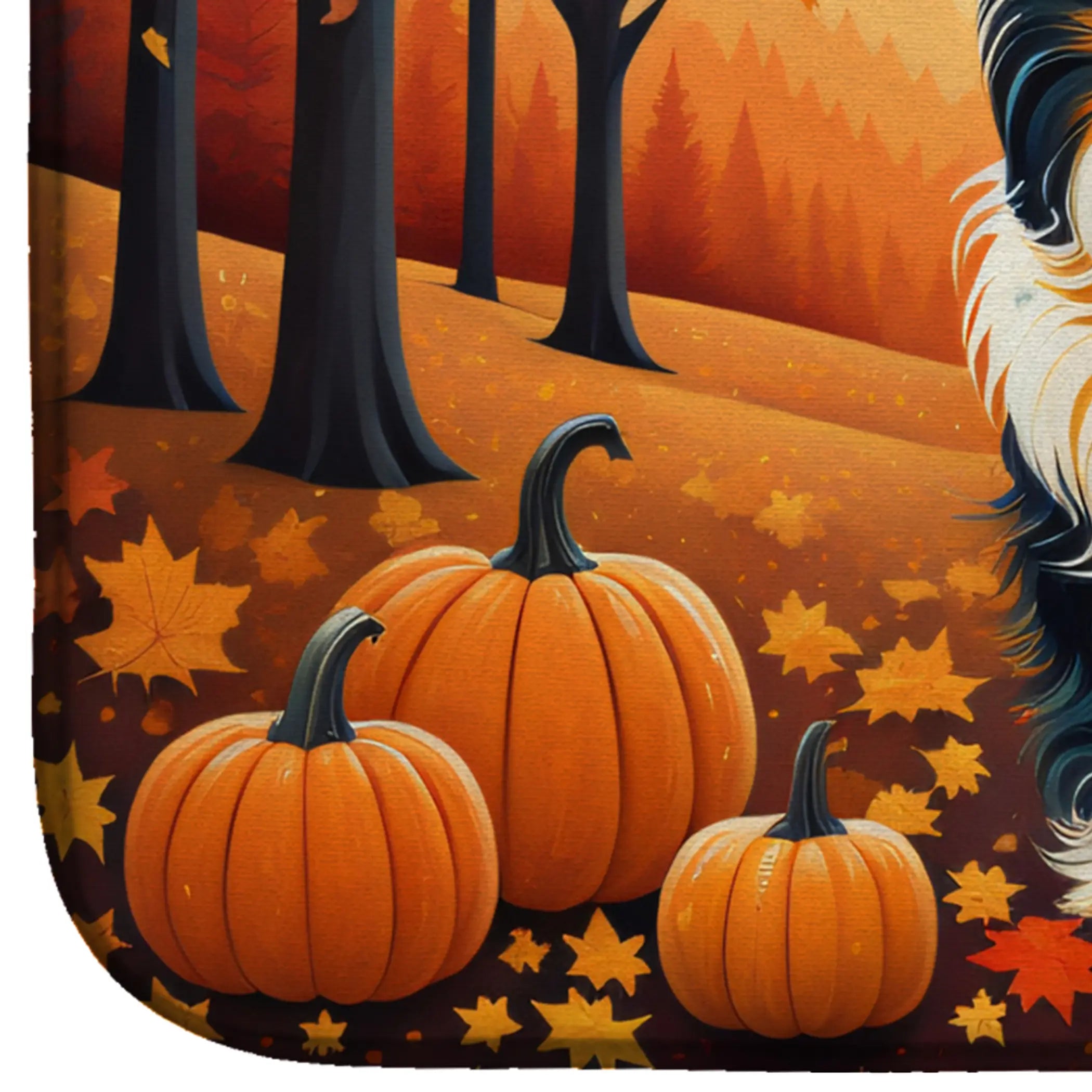 Collie Fall Dish Drying Mat Caroline's Treasures