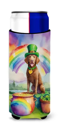 Collie St Patrick's Day Hugger for Ultra Slim Cans Caroline's Treasures
