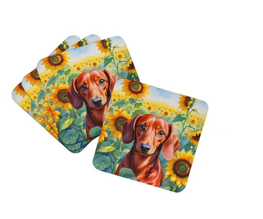 Collie in Sunflowers Pair of Pot Holders Caroline's Treasures