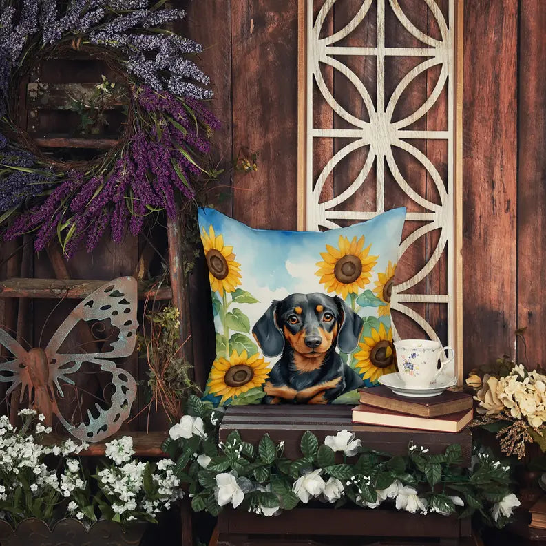 Collie in Sunflowers Pair of Pot Holders Caroline's Treasures
