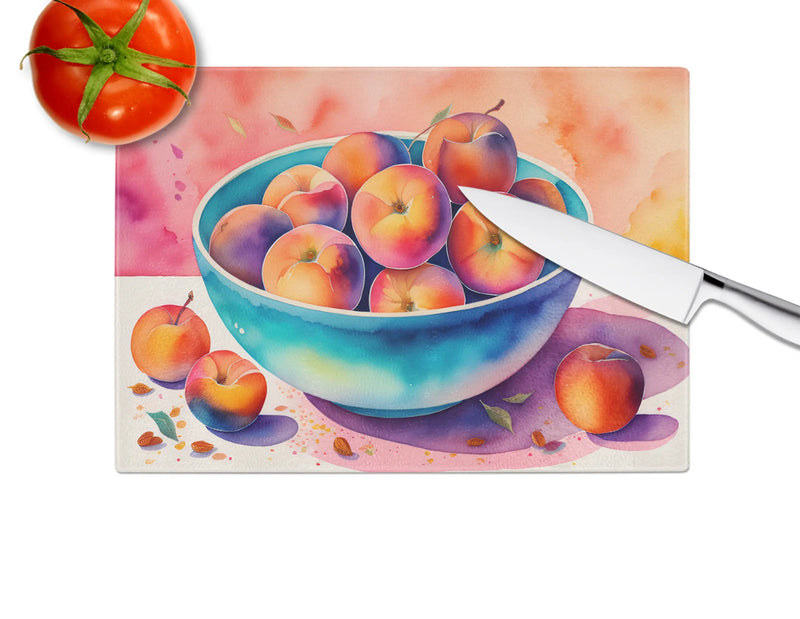 Colorful Peaches Glass Cutting Board Caroline's Treasures
