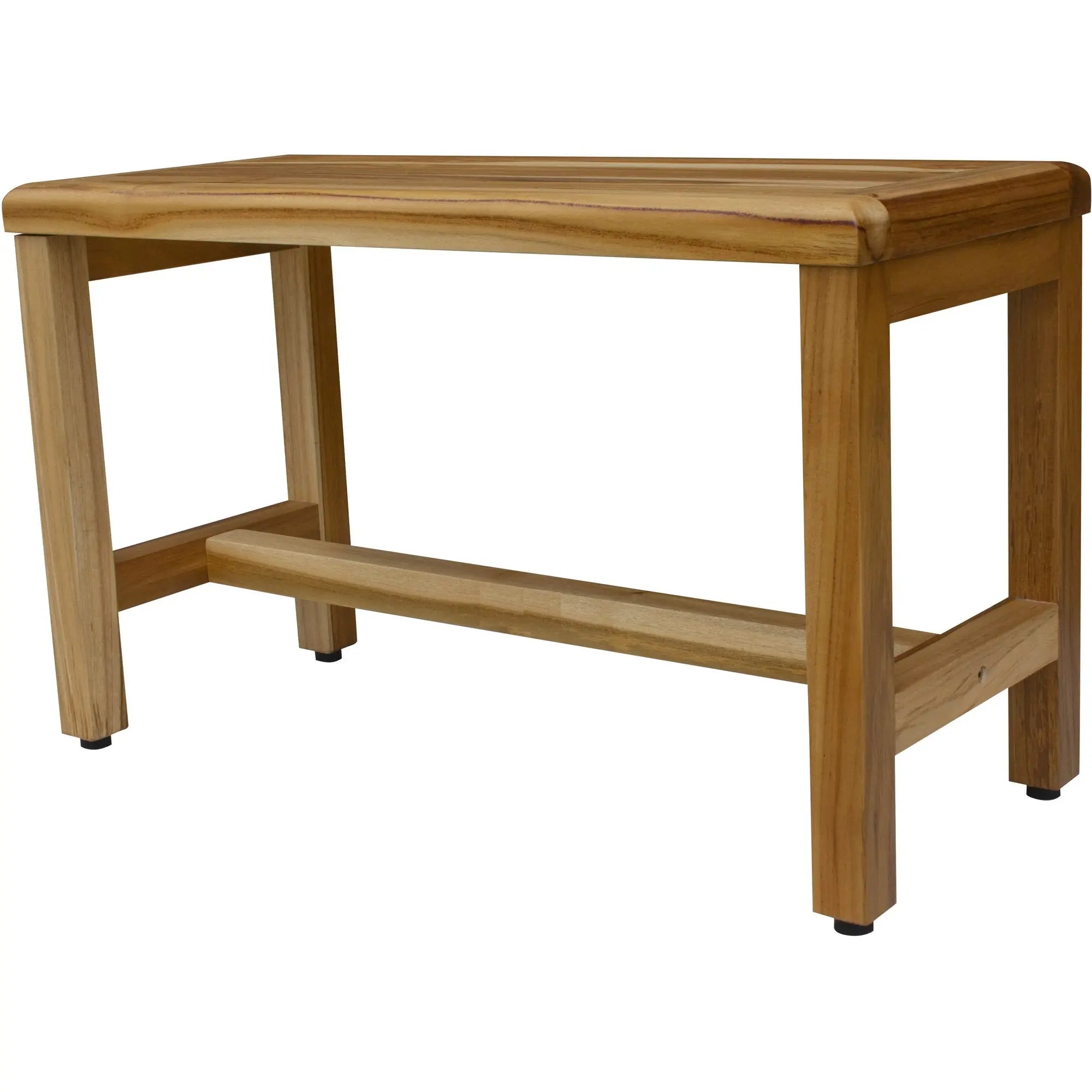 Compact Rectangular Teak Shower Outdoor Bench In Natural Finish Homeroots Bed & Bath