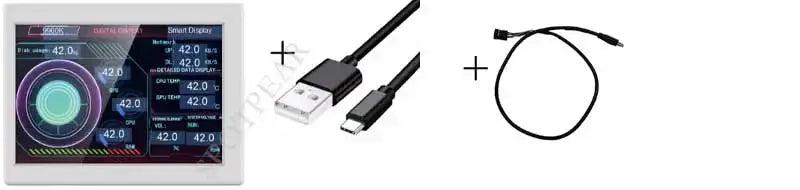 Computer Monitor 3.5inch LCD Display Screen PC CPU GPU RAM IPS Monitor USB Type C Secondary Screen GreatEagleInc