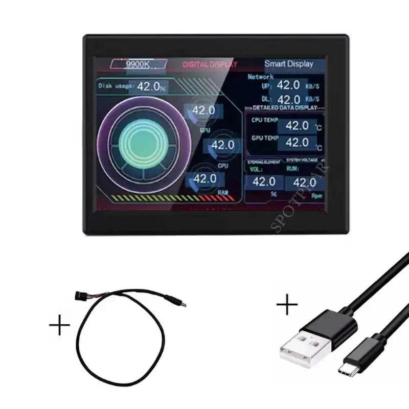Computer Monitor 3.5inch LCD Display Screen PC CPU GPU RAM IPS Monitor USB Type C Secondary Screen GreatEagleInc