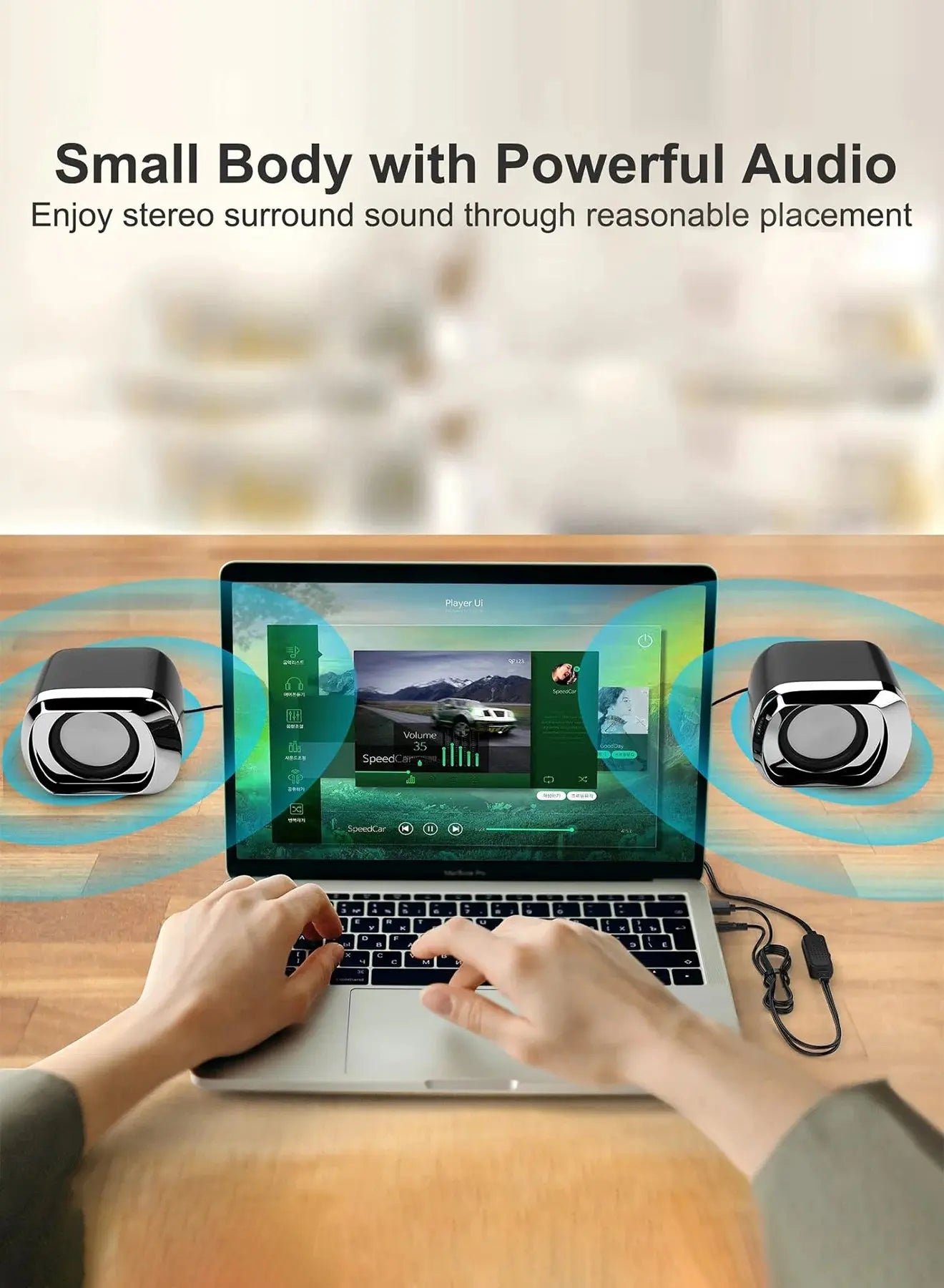 Computer Speaker - Compact and Delicate Laptop Speakers with Volume Control and 3.5 Mm Audio Plug, USB-Powered Desktop Speaker GreatEagleInc