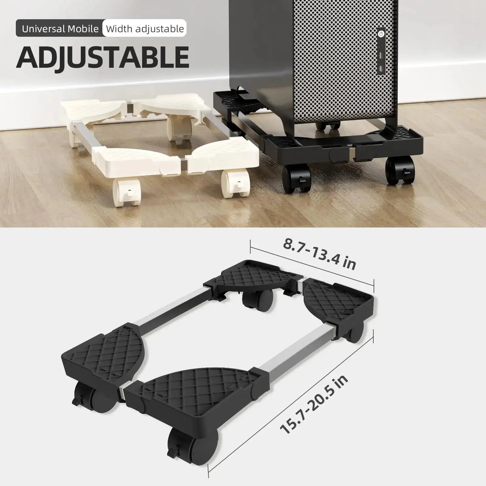 Computer Stand for Desktop Tower Fits Most PC Gaming Desk Accessories Pc Floor Riser Stand Adjustable Mobile CPU Stand GreatEagleInc