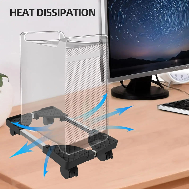 Computer Stand for Desktop Tower Fits Most PC Gaming Desk Accessories Pc Floor Riser Stand Adjustable Mobile CPU Stand GreatEagleInc