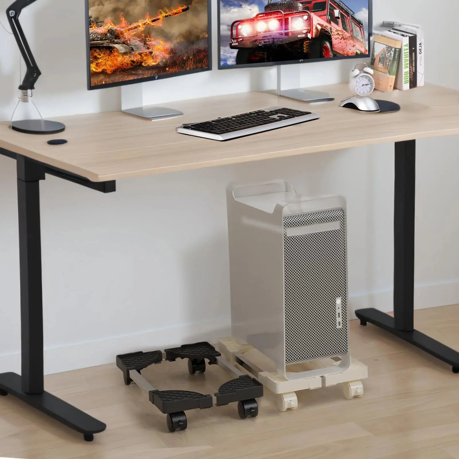 Computer Stand for Desktop Tower Fits Most PC Gaming Desk Accessories Pc Floor Riser Stand Adjustable Mobile CPU Stand GreatEagleInc