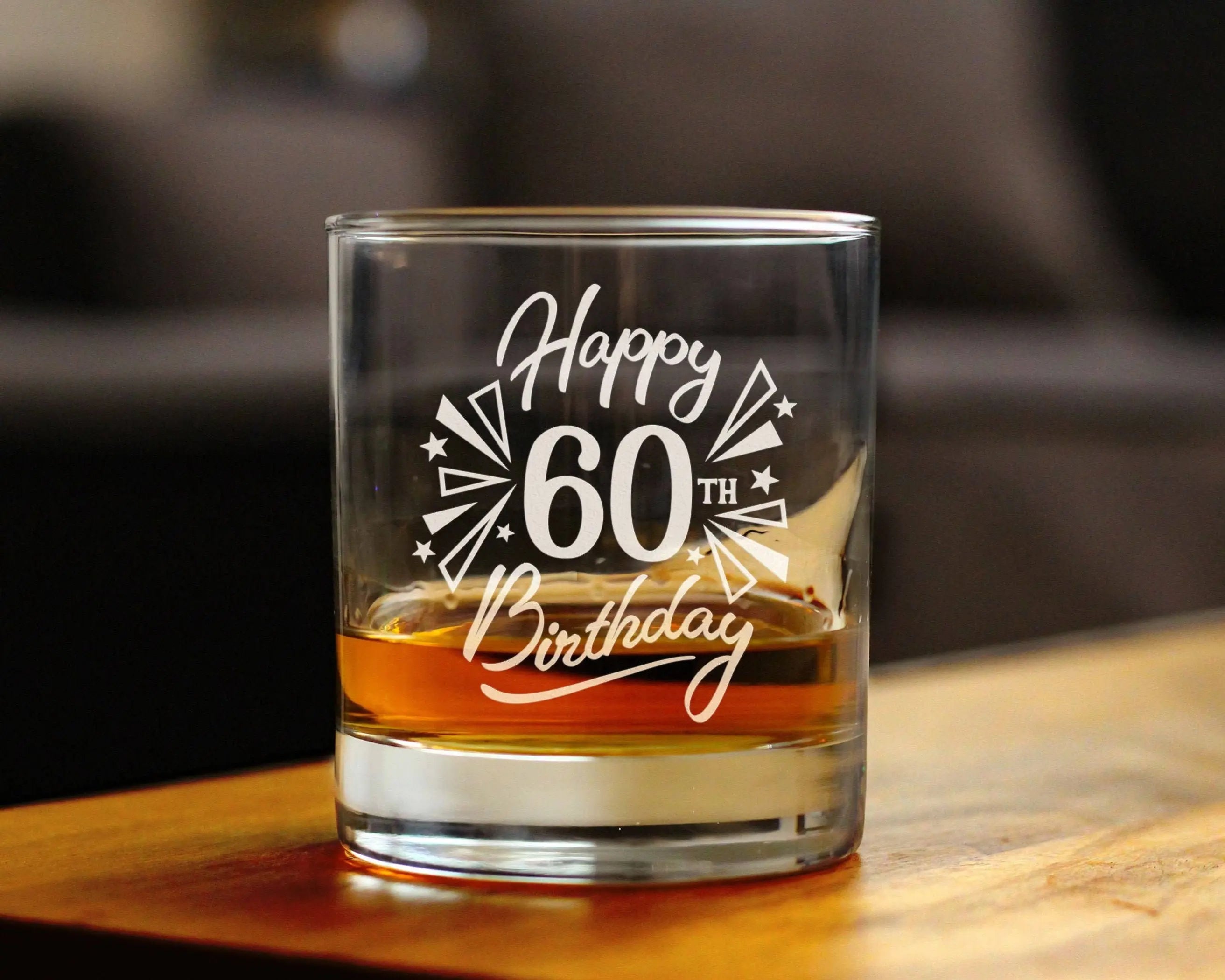 Confetti Birthday 60 Whiskey Rocks Glass 60th Birthday Gifts Bevvee