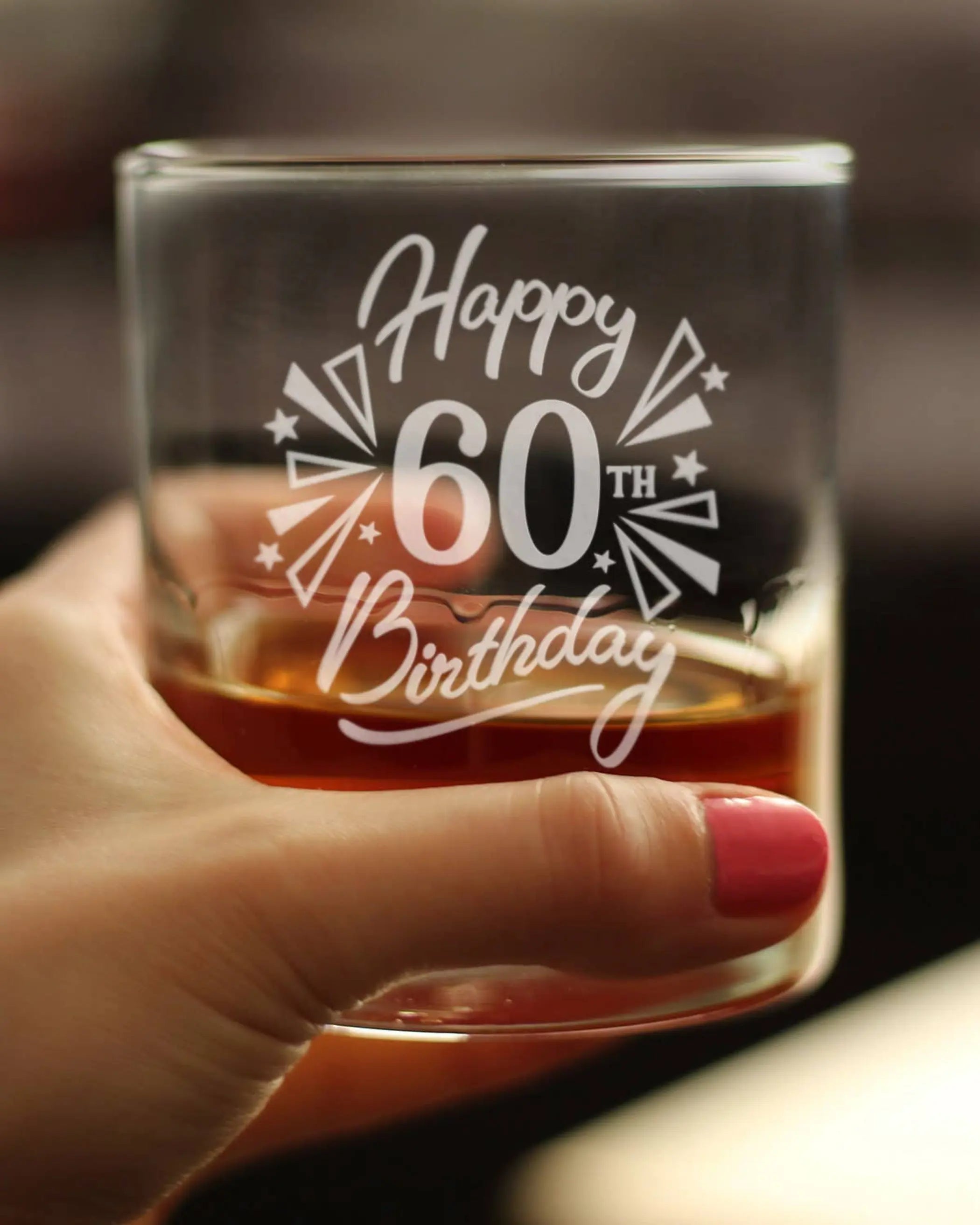 Confetti Birthday 60 Whiskey Rocks Glass 60th Birthday Gifts Bevvee