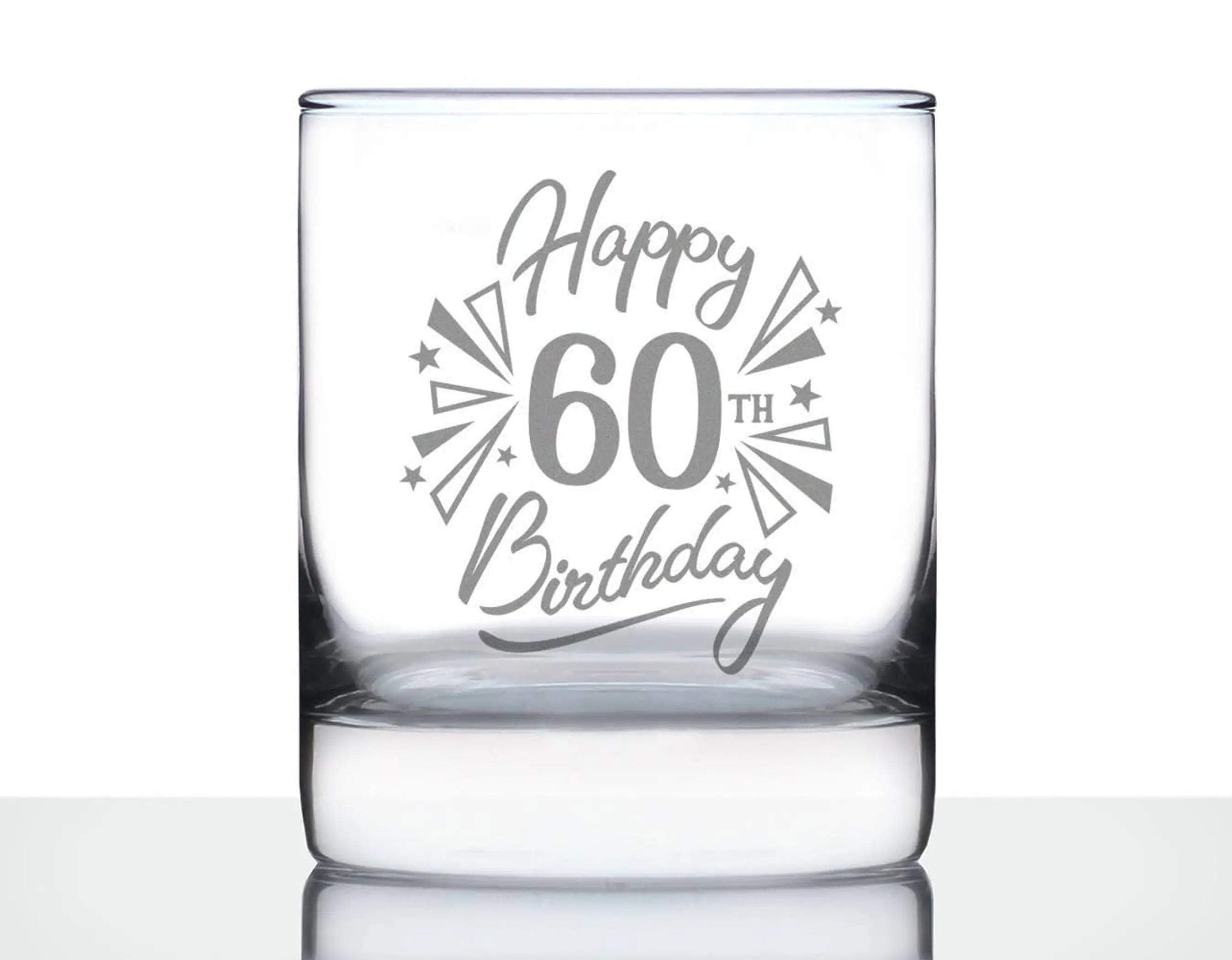Confetti Birthday 60 Whiskey Rocks Glass 60th Birthday Gifts Bevvee