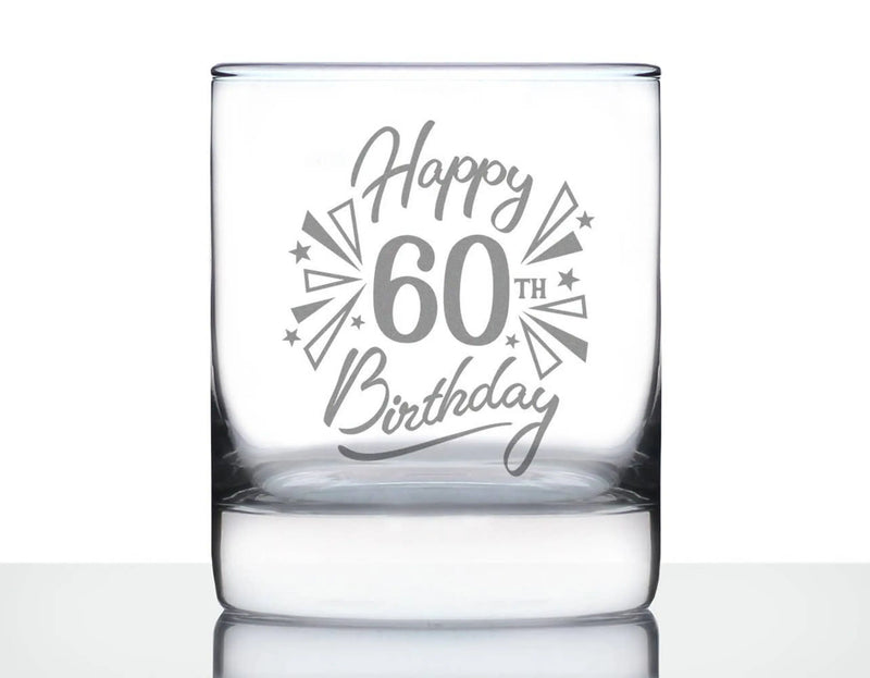 Confetti Birthday 60 Whiskey Rocks Glass 60th Birthday Gifts Bevvee