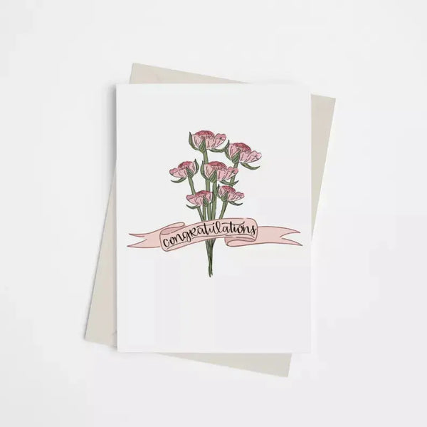 Congratulations Bouquet - Greeting Card Black Cat Bazaar