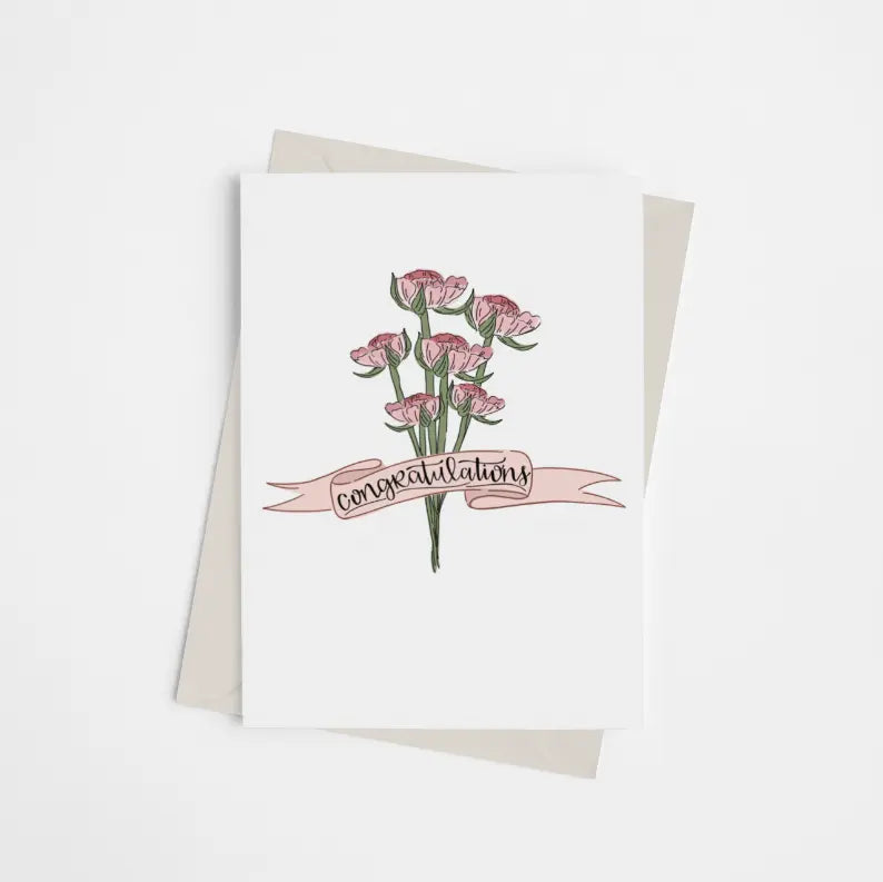 Congratulations Bouquet - Greeting Card Black Cat Bazaar