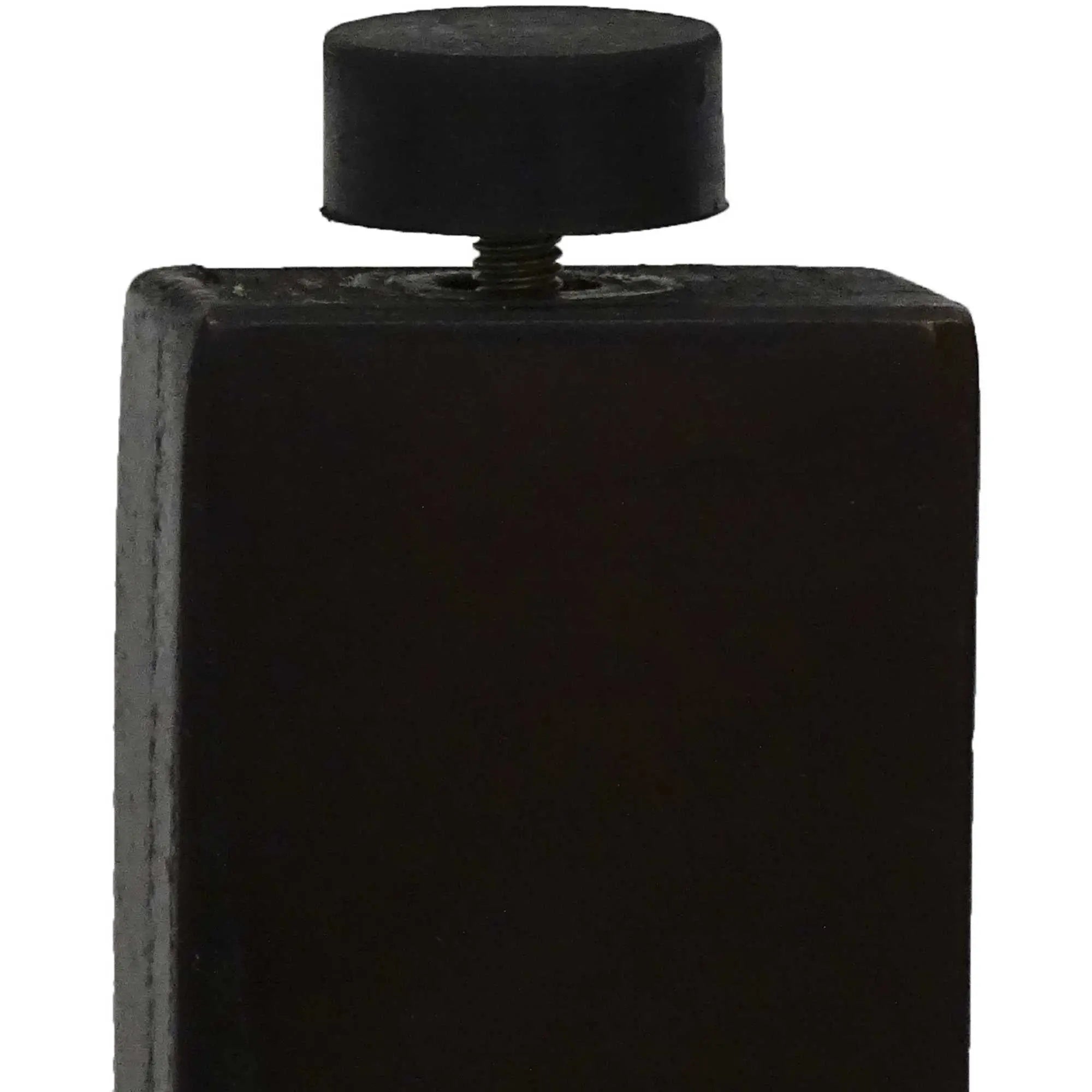 Black wooden bottle stopper with a round top, stylish and modern, perfect for sealing liquids in decorative bottles.