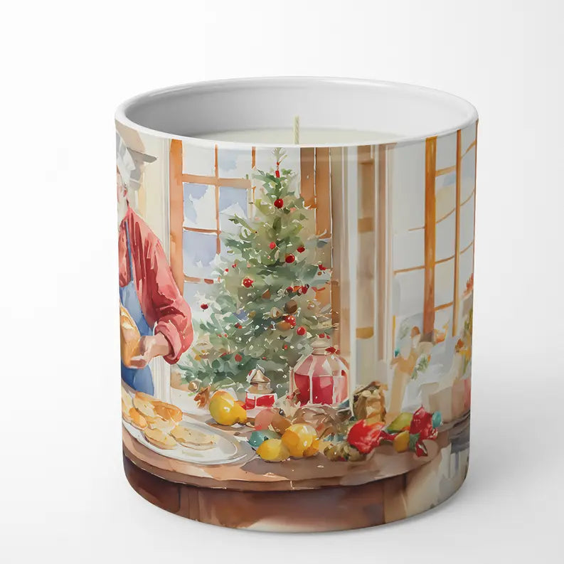 Cookies with Santa Claus Decorative Soy Candle Caroline's Treasures