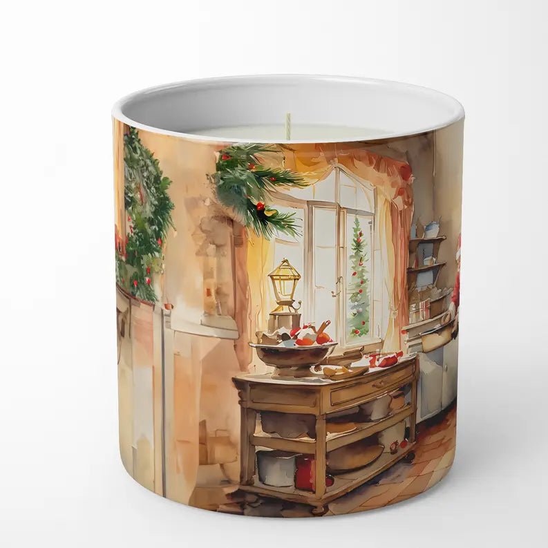 Cookies with Santa Claus Decorative Soy Candle Caroline's Treasures