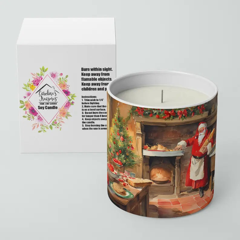Cookies with Santa Claus Decorative Soy Candle Caroline's Treasures