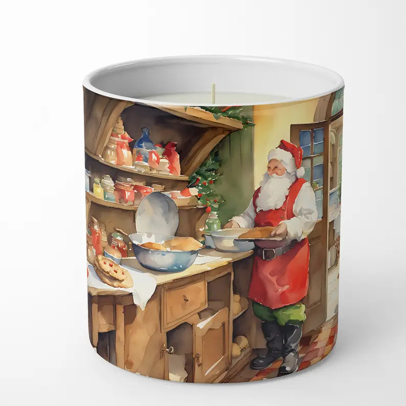Cookies with Santa Claus Decorative Soy Candle Caroline's Treasures