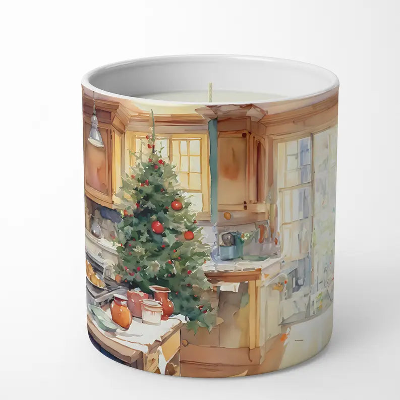 Cookies with Santa Claus Father Christmas Decorative Soy Candle Caroline's Treasures
