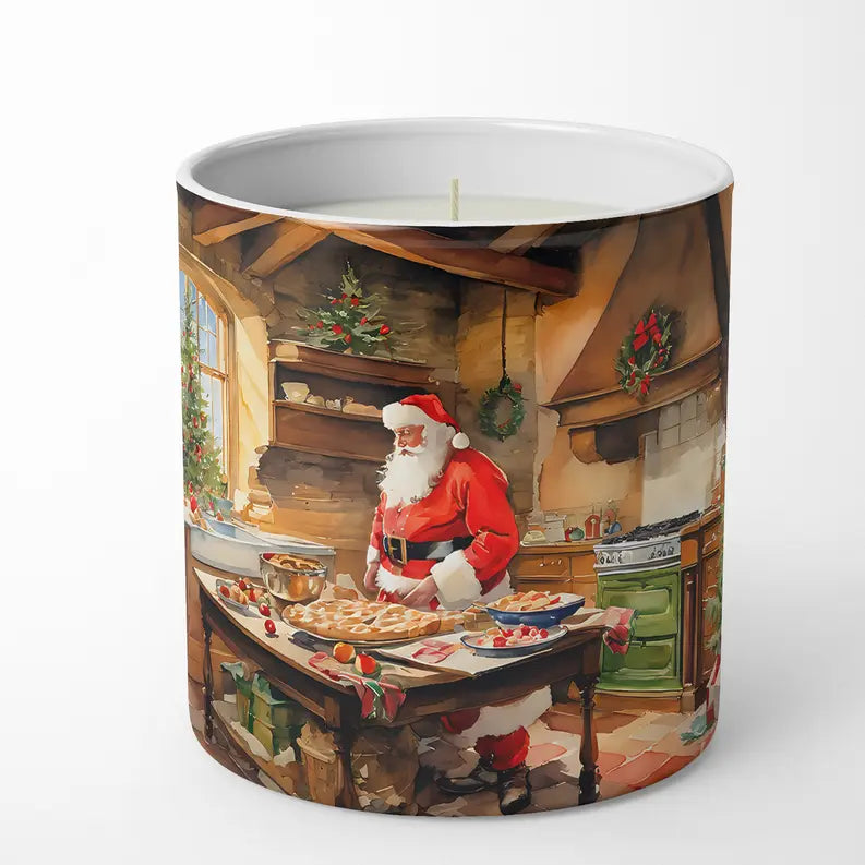 Cookies with Santa Claus Father Christmas Decorative Soy Candle Caroline's Treasures