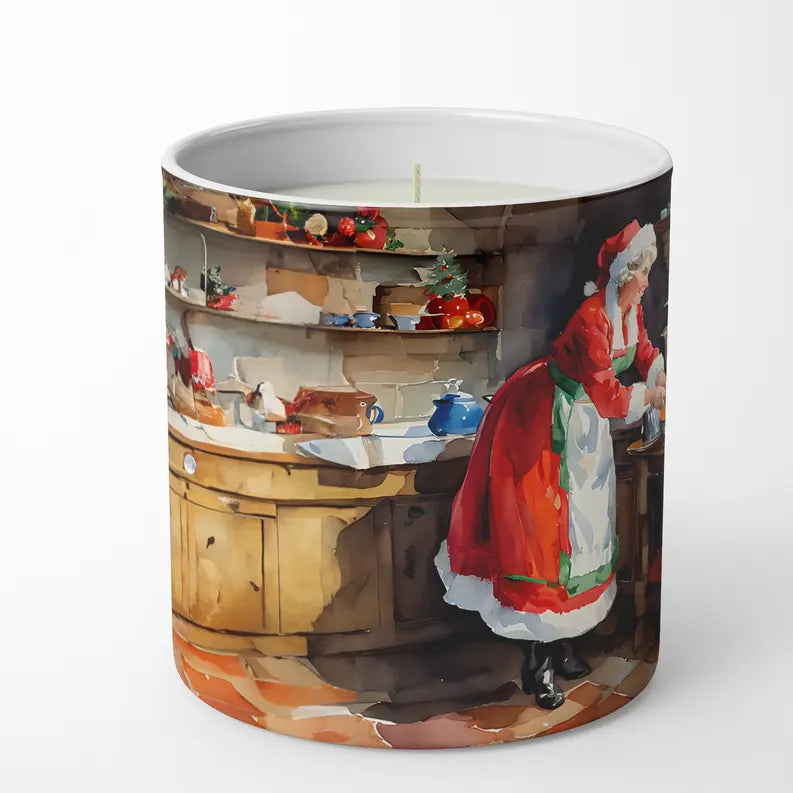 Cookies with Santa Claus Papa Noel Decorative Soy Candle Caroline's Treasures