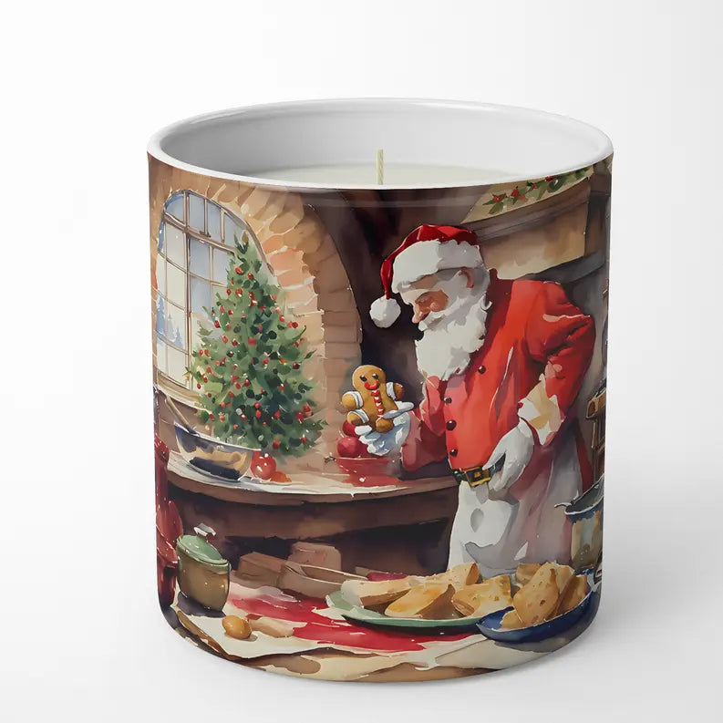 Cookies with Santa Claus Papa Noel Decorative Soy Candle Caroline's Treasures