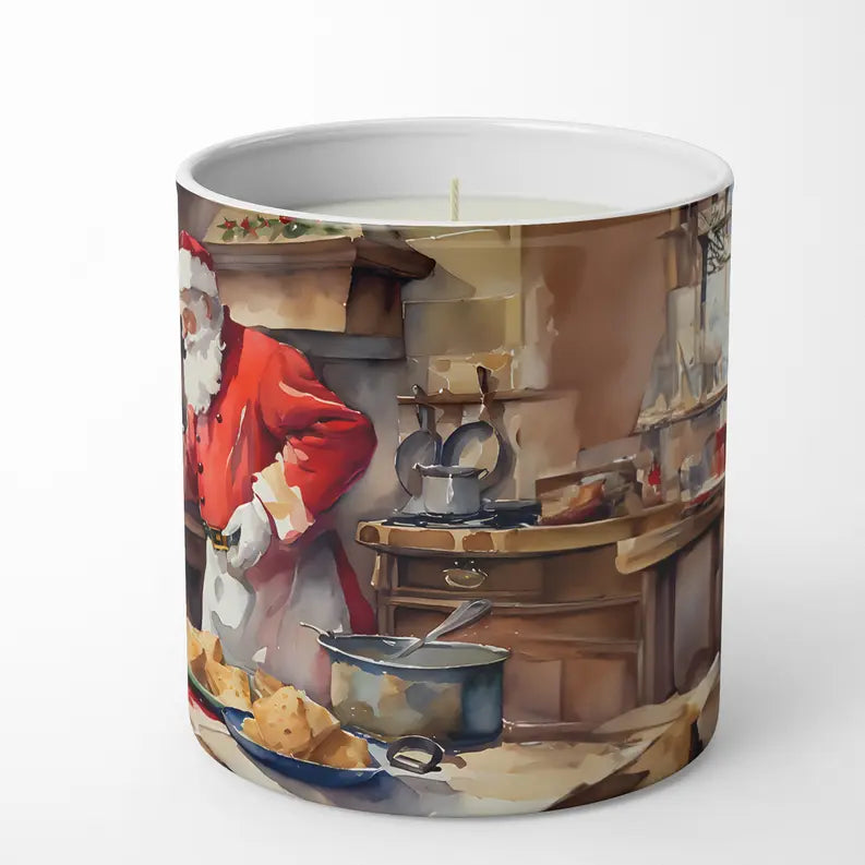 Cookies with Santa Claus Papa Noel Decorative Soy Candle Caroline's Treasures