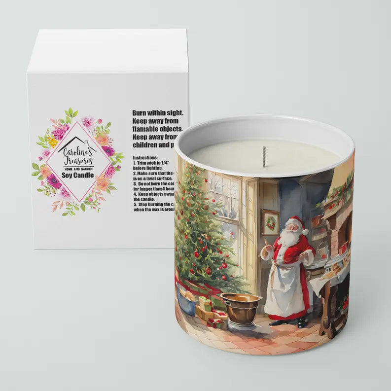 Cookies with Santa Claus Papa Noel Decorative Soy Candle Caroline's Treasures